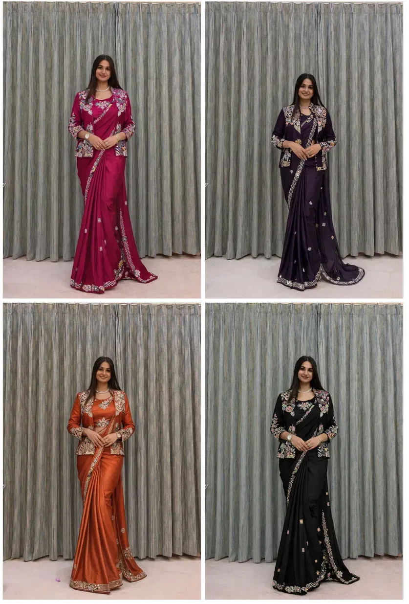 Bt 7142 Crep Satin Ready To Wear Saree With Koti Collection Wholesale 8 Buy Bt 7142 Crep Satin Ready To Wear Saree With Koti Collection Wholesale 2026