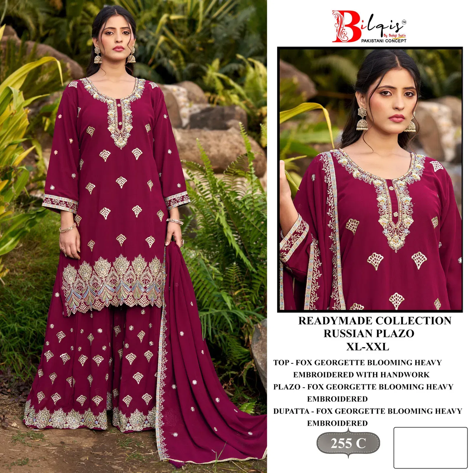 Bilqis B 255 A To D Faux Georgette With Embroidery Work Pakistani Suits Wholesale 5 Stylish Bilqis B 255 A To D Faux Georgette With Embroidery Work Pakistani Suits Wholesale 2026