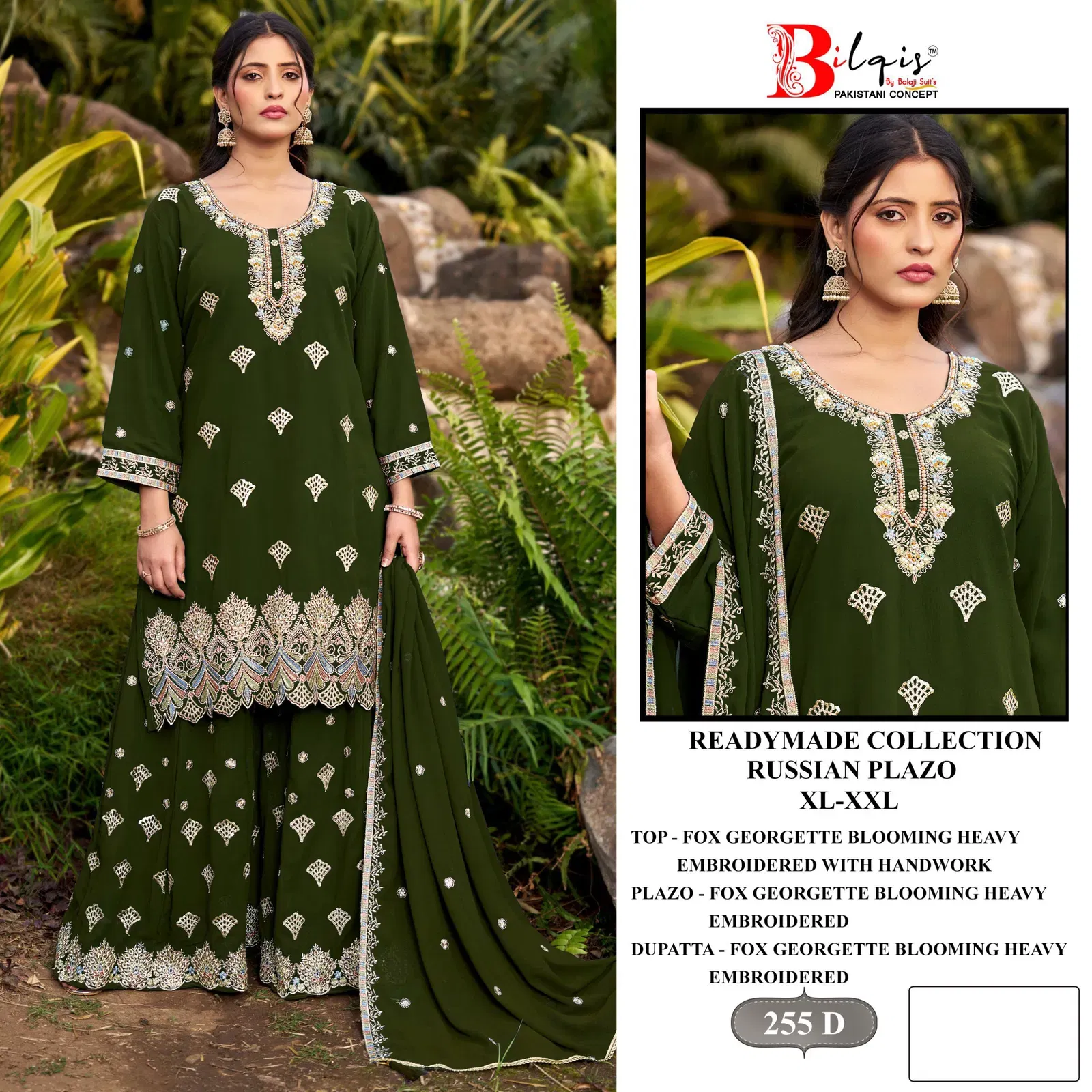 Bilqis B 255 A To D Faux Georgette With Embroidery Work Pakistani Suits Wholesale 6 Stylish Bilqis B 255 A To D Faux Georgette With Embroidery Work Pakistani Suits Wholesale 2026