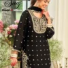 Eba Saaj Black And White Chinon With Embroidery Top Bottom And Dupatta Wholesale