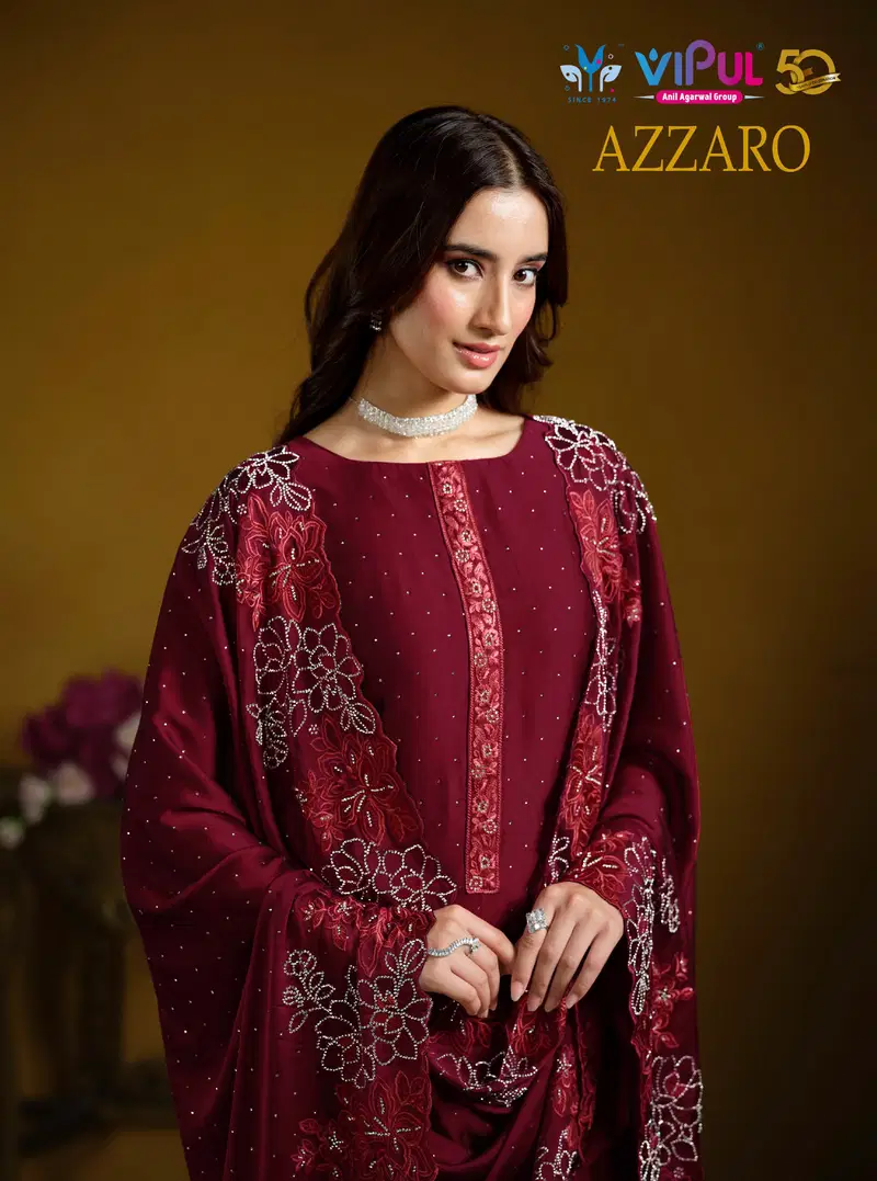 Vipul Azzaro Georgette Embroidery Salwar Kameez Collection Wholesale