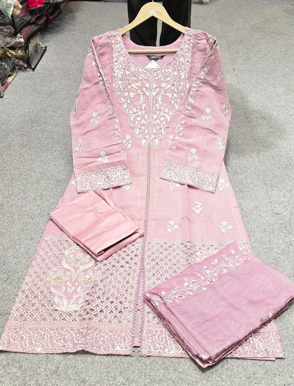 Luxury Pret Lpc 1377 Designer Embroidered Tunic Cigarette Pants With Dupatta Collection Wholesale 7 Launching Luxury Pret Lpc 1377 Designer Embroidered Tunic Cigarette Pants With Dupatta Collection Wholesale 2026