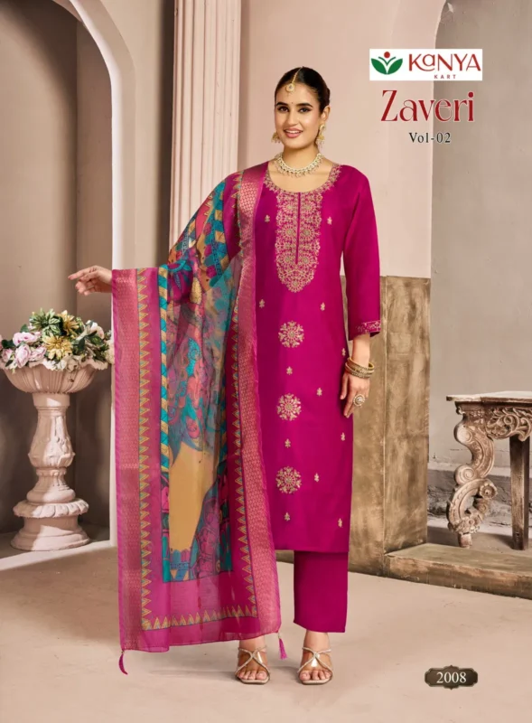 Stylish Kanya Zaveri Vol 2 Gadwal Embroidery Kurti Set Collection Wholesale 2026