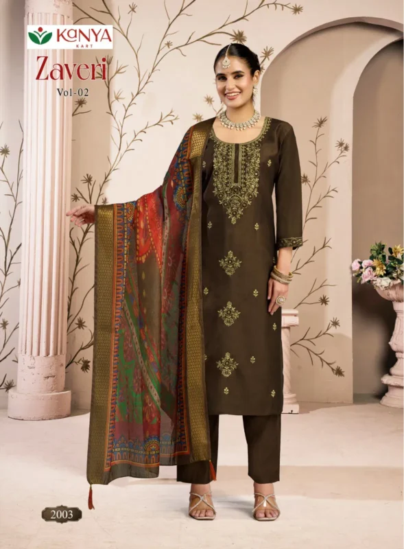 Stylish Kanya Zaveri Vol 2 Gadwal Embroidery Kurti Set Collection Wholesale 2026