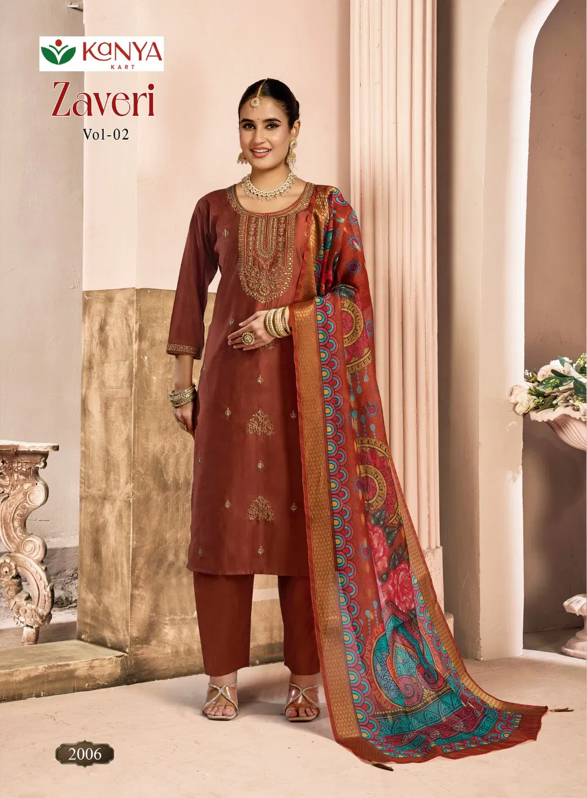 Kanya Zaveri Vol 2 Gadwal Embroidery Kurti Set Collection Wholesale 9 Stylish Kanya Zaveri Vol 2 Gadwal Embroidery Kurti Set Collection Wholesale 2026