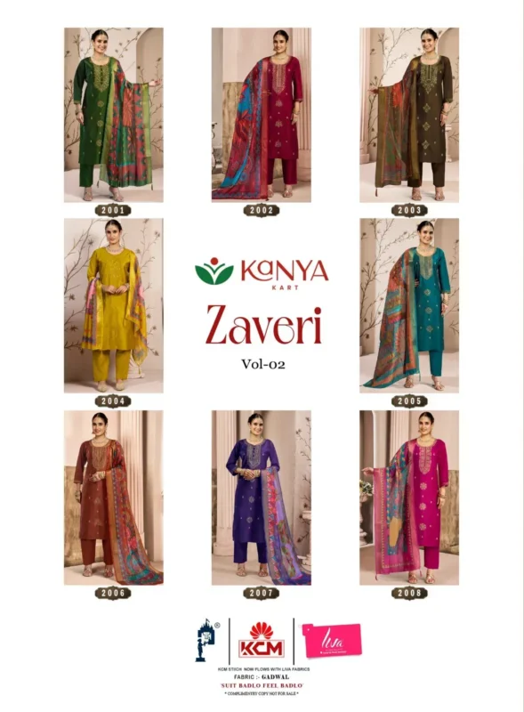 Stylish Kanya Zaveri Vol 2 Gadwal Embroidery Kurti Set Collection Wholesale 2026
