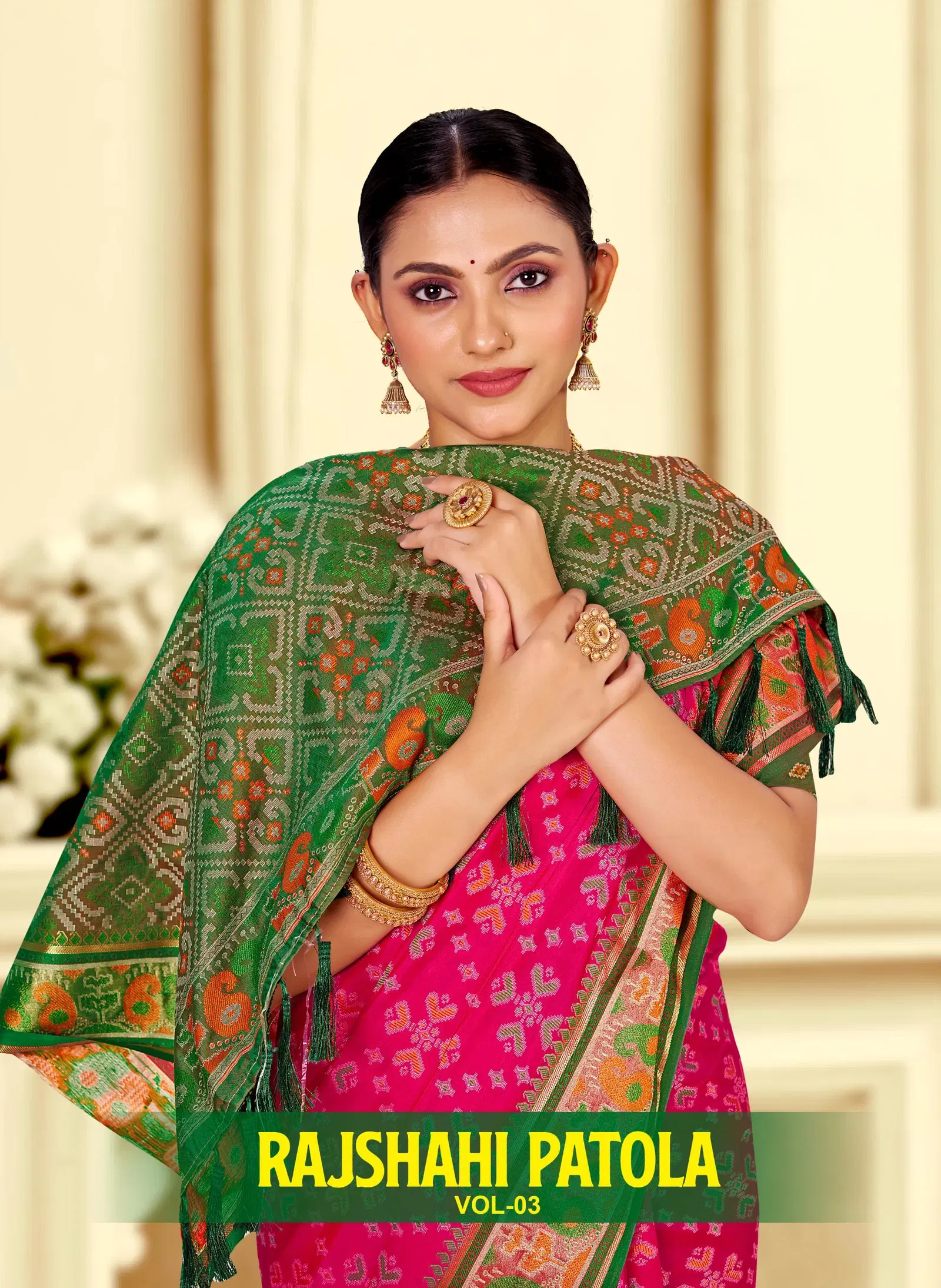 Bunawat Rajshahi Patola 3 Sangam Printed Traditional Silk Sarees Wholesale