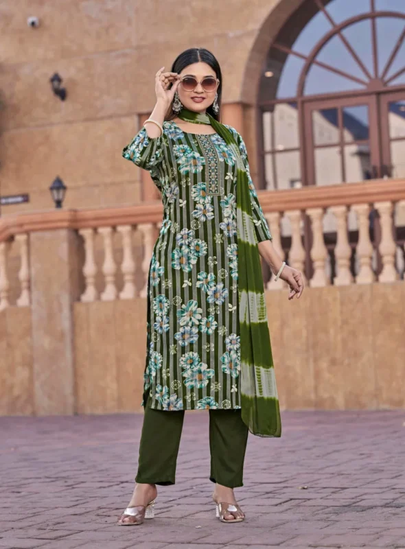 Launching Mystic 9 Rubina Vol 1 Rayon Dull Patta Kurti Bottom With Dupatta Wholesale 2026