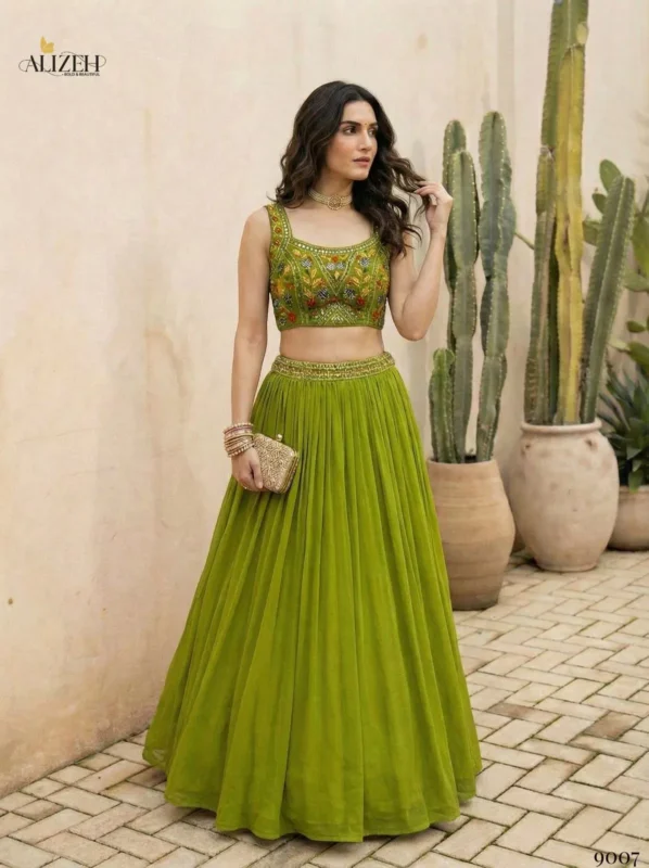 Buy Alizeh 9006 And 9007 Georgette Designer Wear Lehenga Choli Collection Wholesale 2026