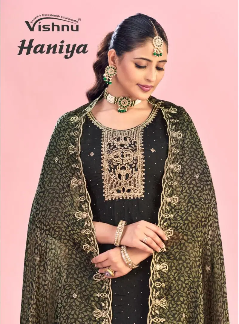 Vishnu Haniya Nc Moss With Zarkan Work Dress Material Collection Wholesale