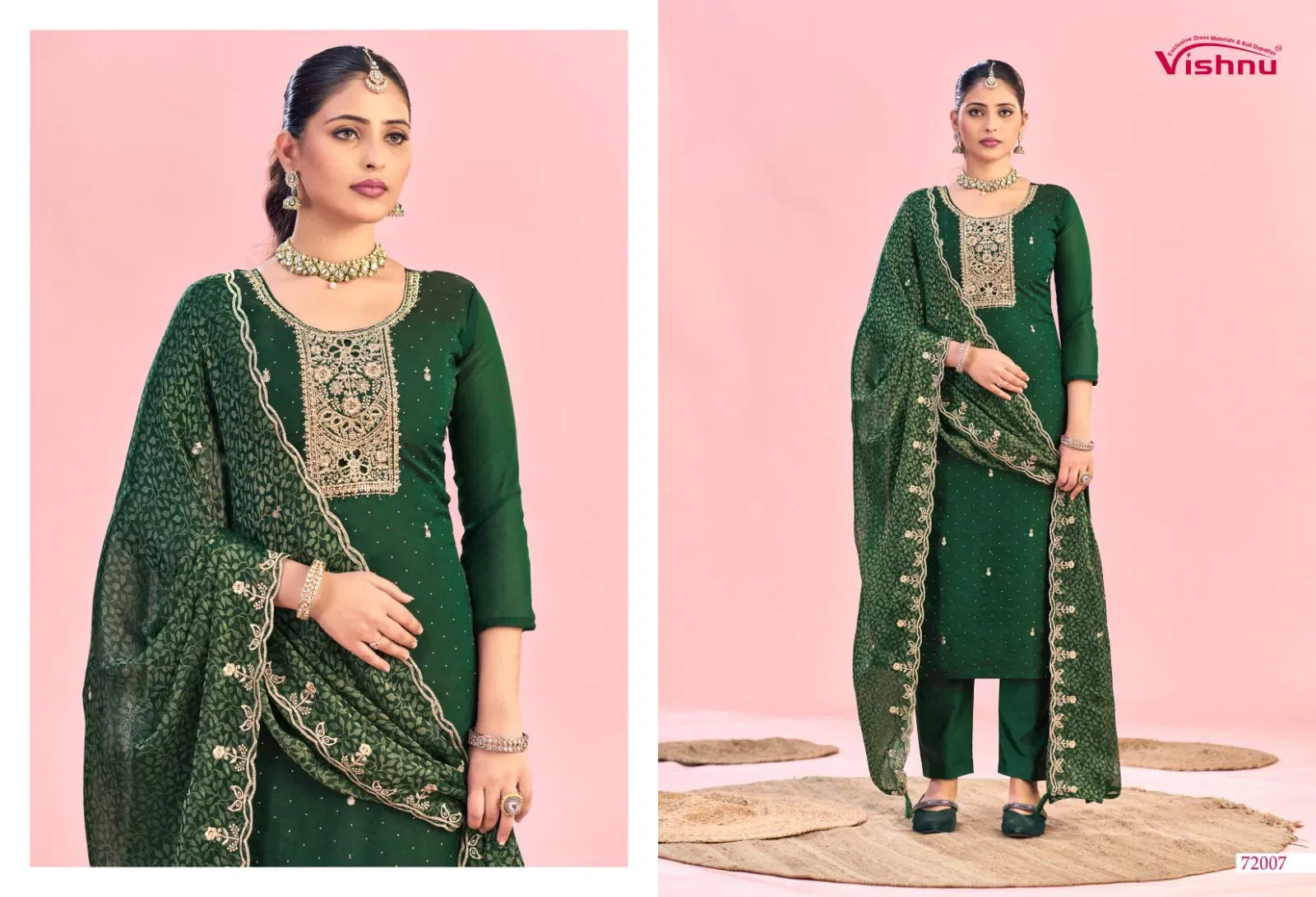 Vishnu Haniya Nc Moss With Zarkan Work Dress Material Collection Wholesale 4 Vishnu Haniya Nc Moss With Zarkan Work Dress Material Collection Wholesale