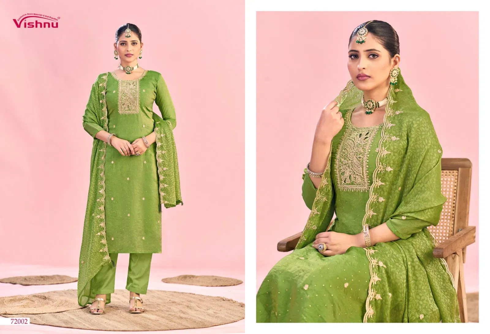 Vishnu Haniya Nc Moss With Zarkan Work Dress Material Collection Wholesale 9 Vishnu Haniya Nc Moss With Zarkan Work Dress Material Collection Wholesale