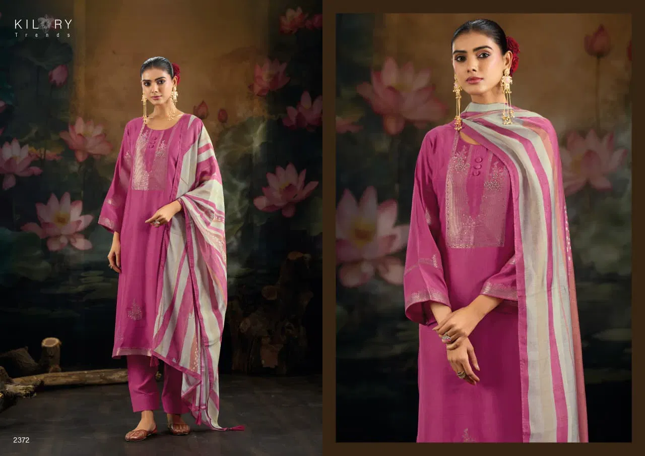 Kilory Reem Muslin Jacquard Silk With Handwork Salwar Kameez Wholesale 5 Kilory Reem Muslin Jacquard Silk With Handwork Salwar Kameez Wholesale