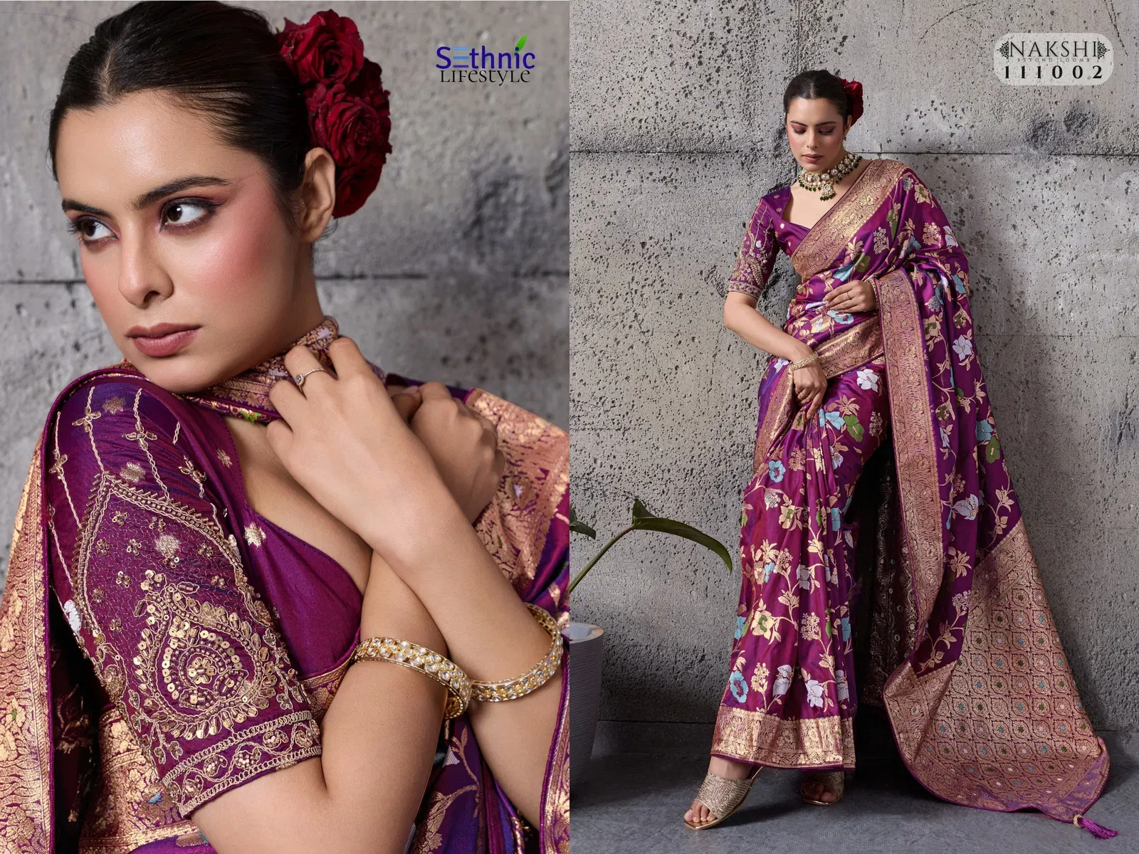Sethnic Nakshi Banarasi Silk Sequence Work Saree Collection Wholesale 7 Sethnic Nakshi Banarasi Silk Sequence Work Saree Collection Wholesale