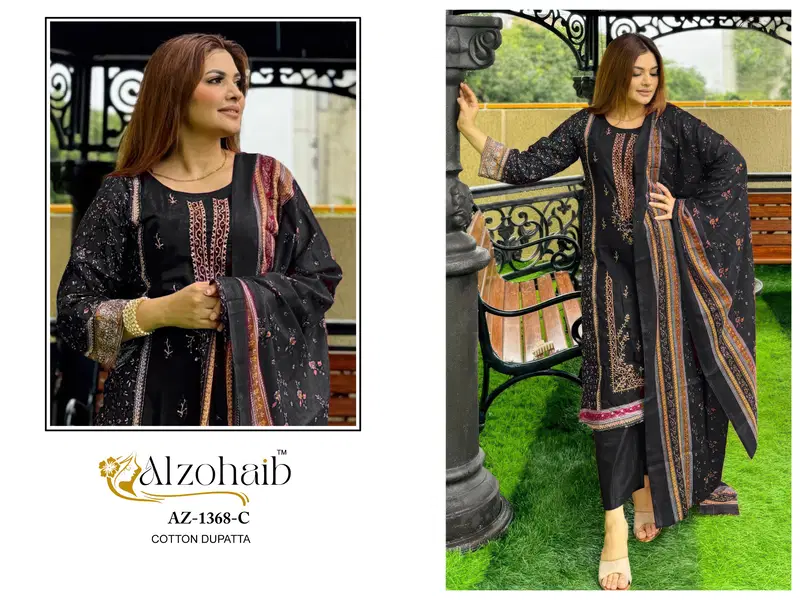 Alzohaib Az 1368 A To C Chiffon Dupatta Cotton Pakistani Salwar Kameez Wholesale 6 Buy Alzohaib Az 1368 A To C Chiffon Dupatta Cotton Pakistani Salwar Kameez Wholesale 2026