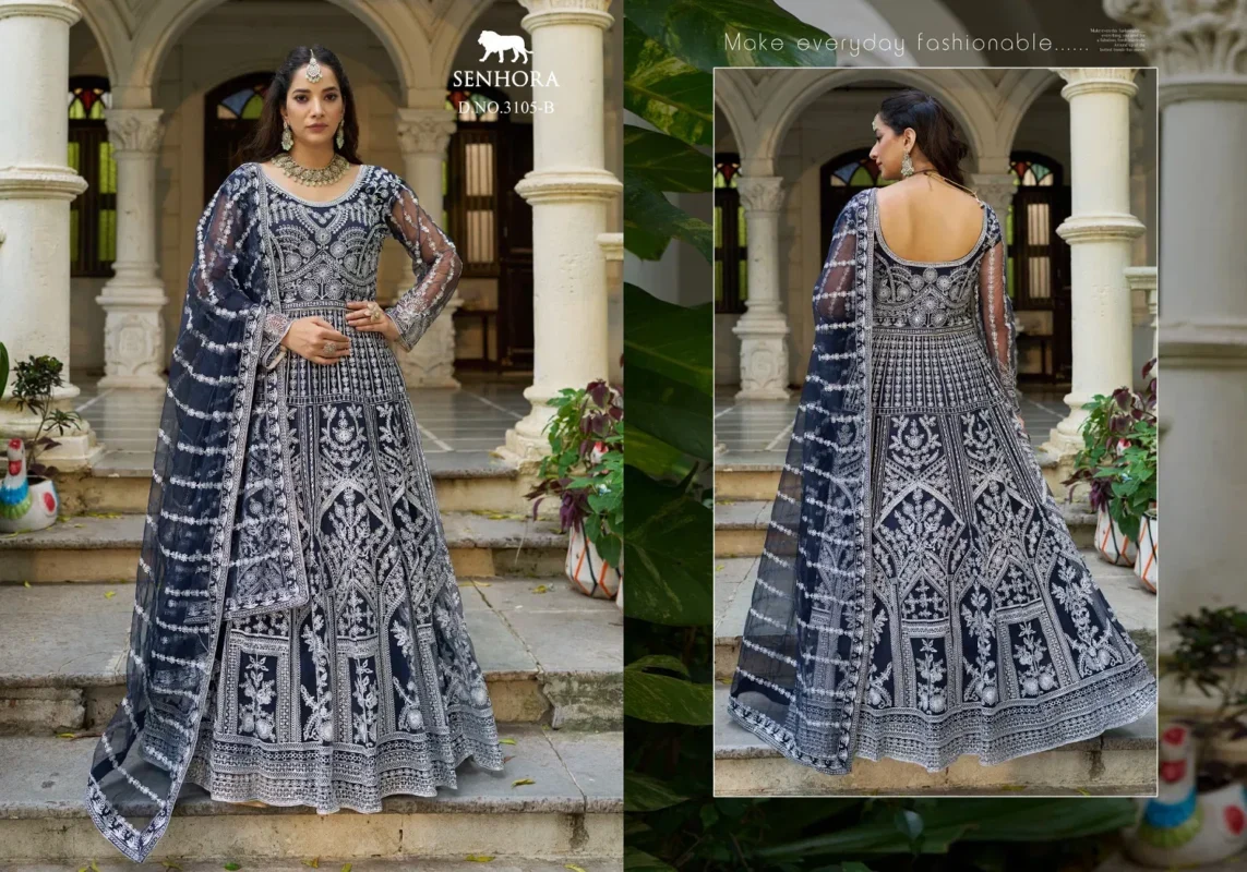 Buy Senhora Mehfil 03 Pure Butterfly Net Designer Gown With Dupatta Collection Wholesale 2026 4 Buy Senhora Mehfil 03 Pure Butterfly Net Designer Gown With Dupatta Collection Wholesale 2026