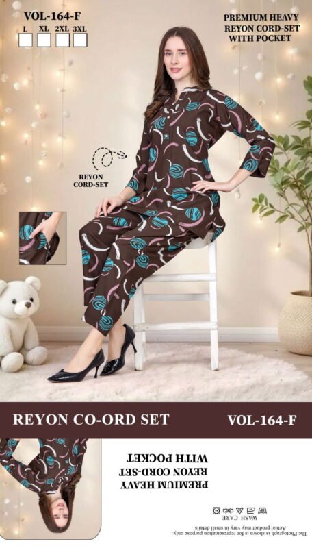 Launching Summer Special JC 164 F Heavy Rayon Printed Night Co Ord Set Wholesale 2026