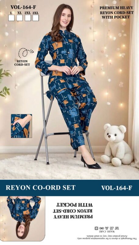 Launching Summer Special JC 164 F Heavy Rayon Printed Night Co Ord Set Wholesale 2026
