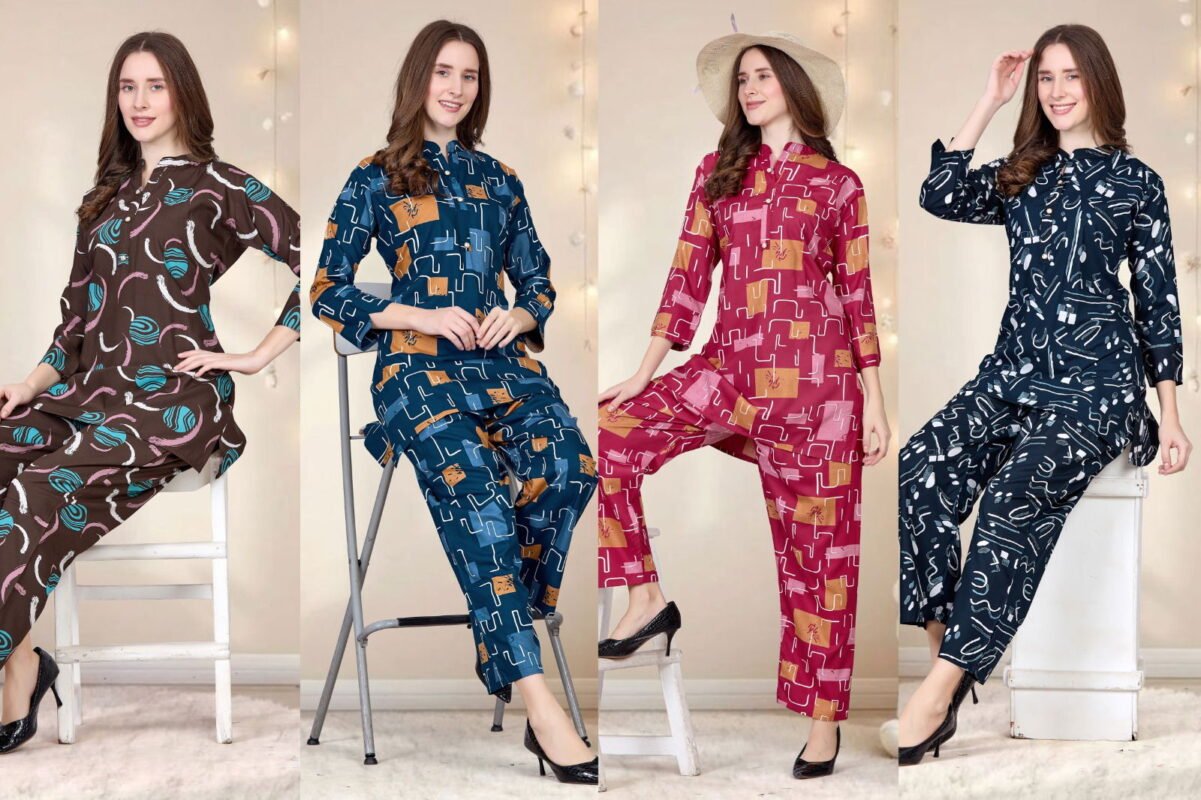 Launching Summer Special JC 164 F Heavy Rayon Printed Night Co Ord Set Wholesale 2026