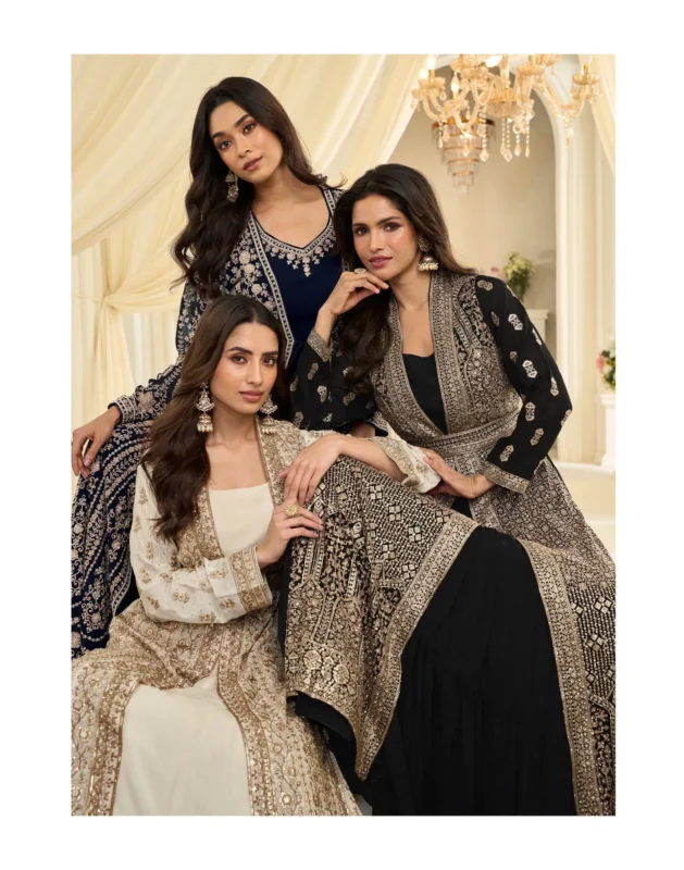 Launching Sayuri Mastani Chinon Silk Embroidered Festival Wear Gown Collection Wholesale 2026