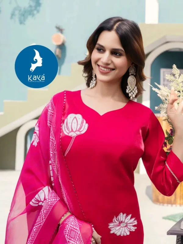Stylish Kaya Kudi Roman Glass Casual Wear Kurti Pant And Dupatta Collection Wholesale 2026