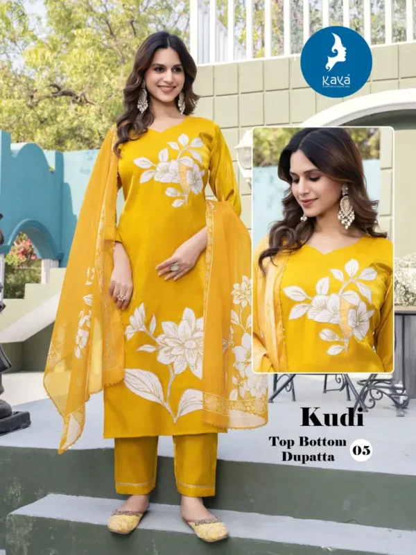 Stylish Kaya Kudi Roman Glass Casual Wear Kurti Pant And Dupatta Collection Wholesale 2026
