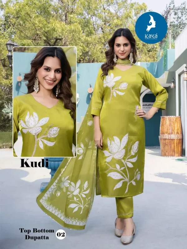 Stylish Kaya Kudi Roman Glass Casual Wear Kurti Pant And Dupatta Collection Wholesale 2026