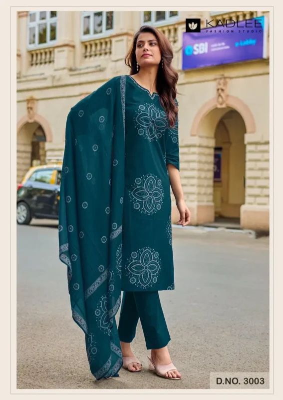 Stylish Kadlee Nivaasa Cotton Print Casual Wear Top Bottom And Dupatta Wholesale 2026
