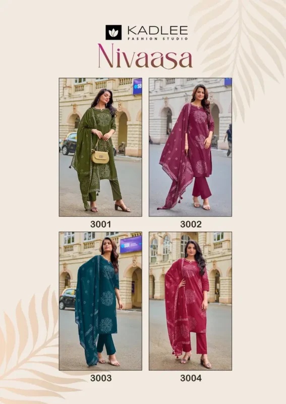 Stylish Kadlee Nivaasa Cotton Print Casual Wear Top Bottom And Dupatta Wholesale 2026
