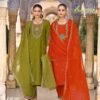 Karissa Goldy Viscose Gadhwal Threadwork Kurti Pant And Dupatta Collection Wholesale