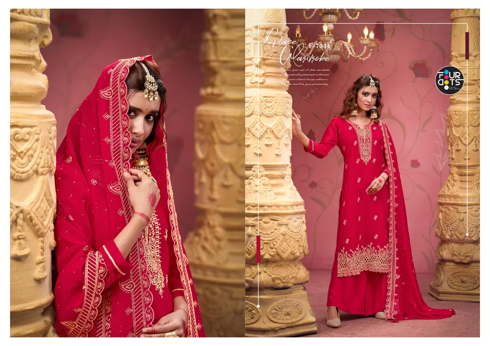 Four Dots Selah Glass Organza Crush Work Designer Dress Material Wholesale 3 Four Dots Selah Glass Organza Crush Work Designer Dress Material Wholesale