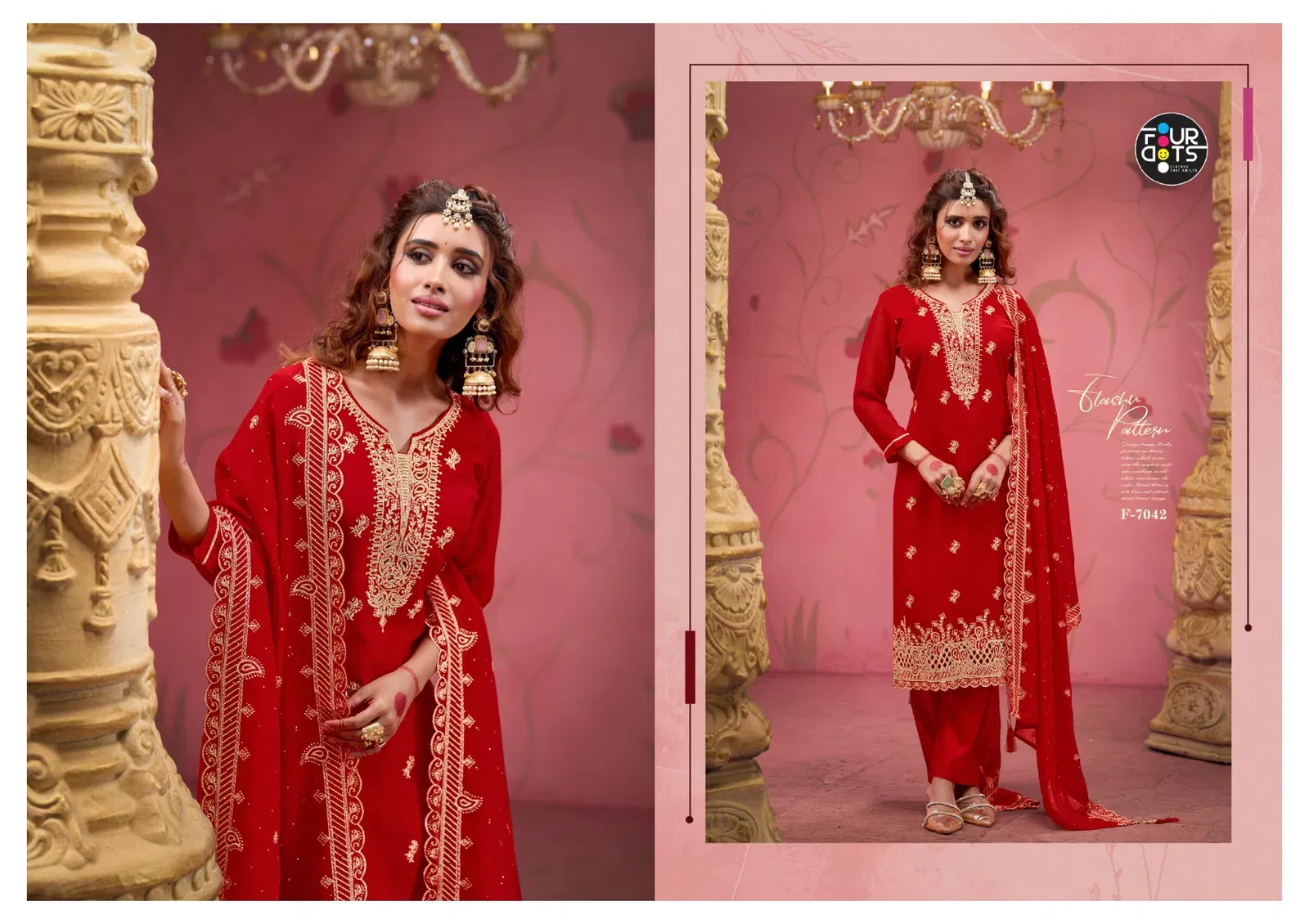 Four Dots Selah Glass Organza Crush Work Designer Dress Material Wholesale 5 Four Dots Selah Glass Organza Crush Work Designer Dress Material Wholesale