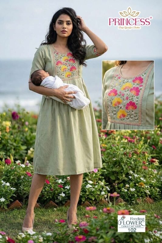Latest Princess Feeding Flower Barline Kurti Collection Wholesale 2026 2 Latest Princess Feeding Flower Barline Kurti Collection Wholesale 2026