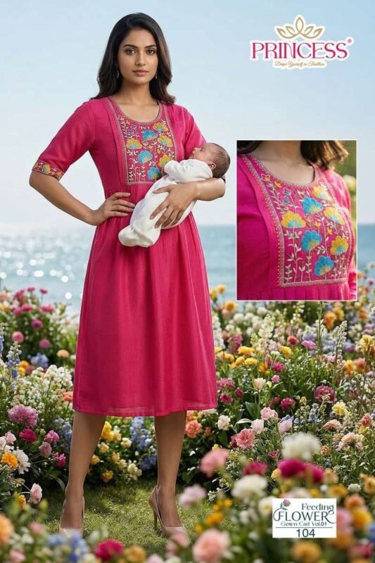Latest Princess Feeding Flower Barline Kurti Collection Wholesale 2026 6 Latest Princess Feeding Flower Barline Kurti Collection Wholesale 2026