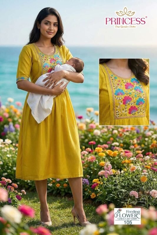 Latest Princess Feeding Flower Barline Kurti Collection Wholesale 2026 7 Latest Princess Feeding Flower Barline Kurti Collection Wholesale 2026