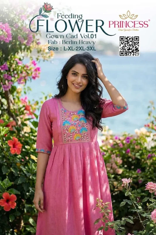 Latest Princess Feeding Flower Barline Kurti Collection Wholesale 2026 9 Latest Princess Feeding Flower Barline Kurti Collection Wholesale 2026