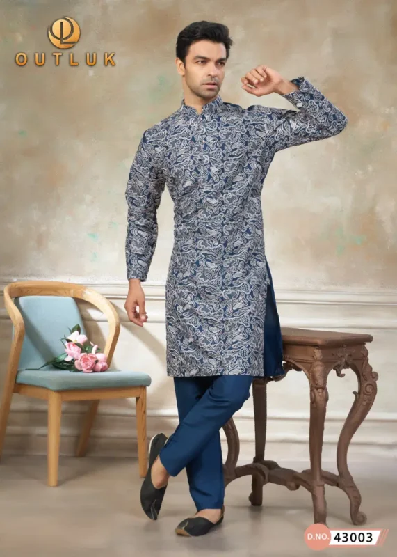 Stylish Outluk Wedding Vol 43 Silk Embroidery Work Kurta And Pajama Collection Wholesale 2026
