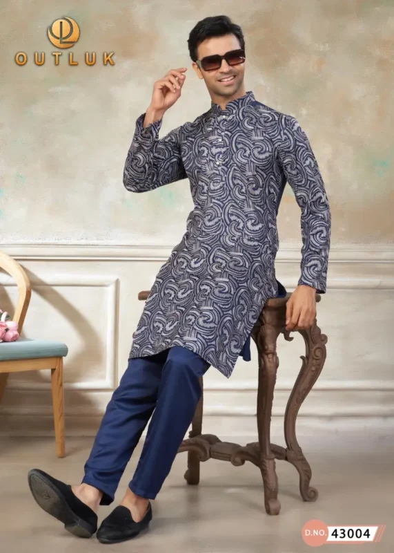 Stylish Outluk Wedding Vol 43 Silk Embroidery Work Kurta And Pajama Collection Wholesale 2026