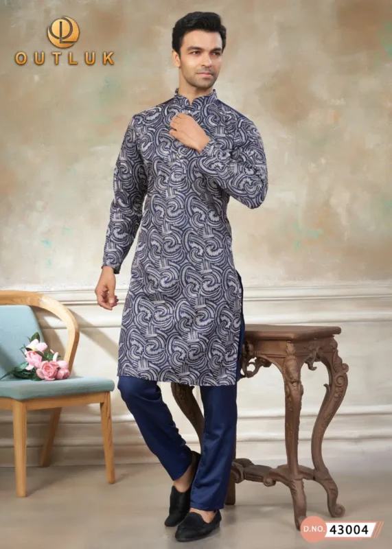Stylish Outluk Wedding Vol 43 Silk Embroidery Work Kurta And Pajama Collection Wholesale 2026