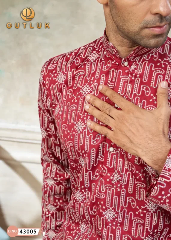 Stylish Outluk Wedding Vol 43 Silk Embroidery Work Kurta And Pajama Collection Wholesale 2026