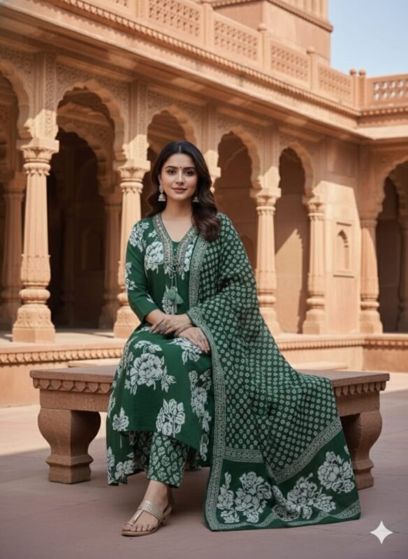 Latest Dnp Zini Flower Print Cotton kurta With bottom And Dupatta Collection Wholesale 2026