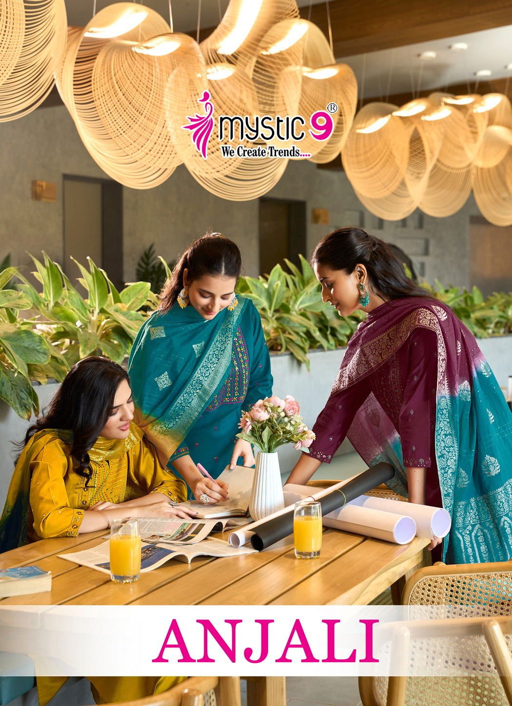 Mystic 9 Anjali vol 1 Premium Gadhval Dobby Top With Bottom And Dupatta Collection Wholesale