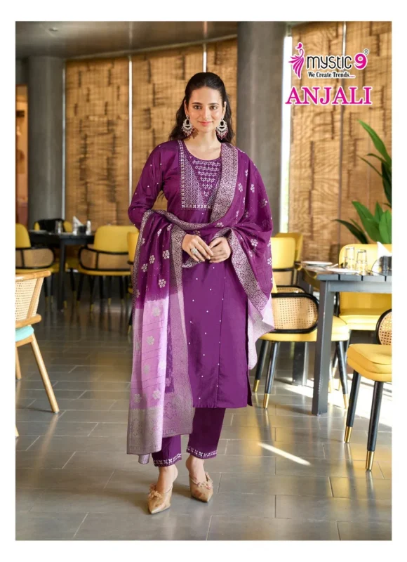 Buy Mystic 9 Anjali vol 1 Premium Gadhval Dobby Top With Bottom And Dupatta Collection Wholesale 2026