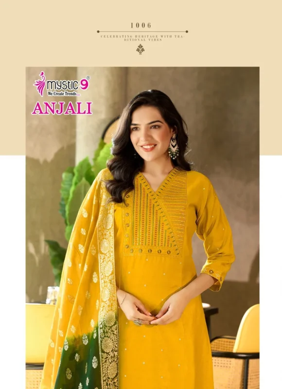 Buy Mystic 9 Anjali vol 1 Premium Gadhval Dobby Top With Bottom And Dupatta Collection Wholesale 2026