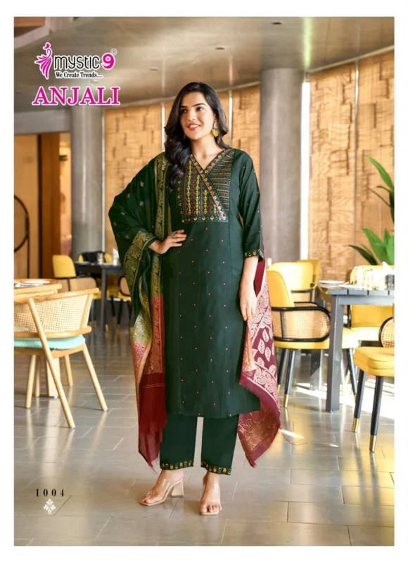Buy Mystic 9 Anjali vol 1 Premium Gadhval Dobby Top With Bottom And Dupatta Collection Wholesale 2026