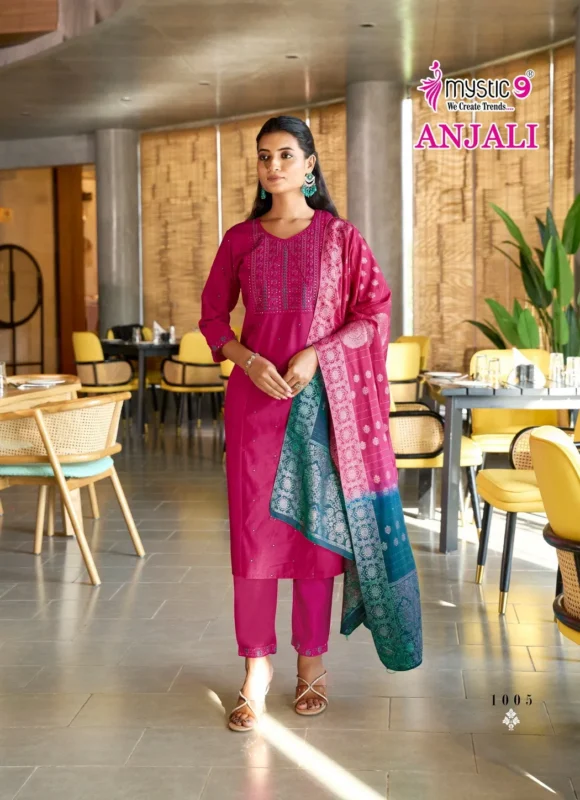 Buy Mystic 9 Anjali vol 1 Premium Gadhval Dobby Top With Bottom And Dupatta Collection Wholesale 2026
