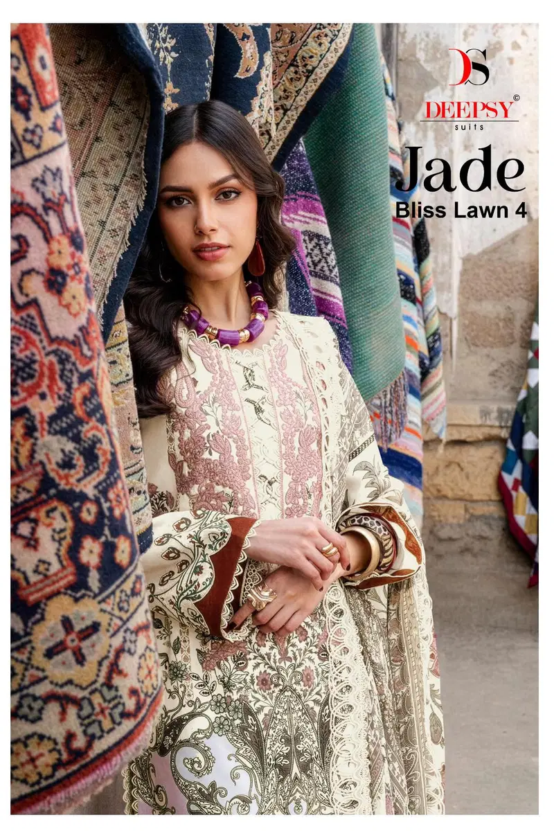 Deepsy Jade Bliss Lawn 25 Vol 4 Chiffon Dupatta Cotton Pakistani Suits Wholesale