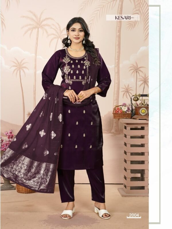 Latest Dnp Kesari Heavy Glass Roman With Lining Top With Bottom And Dupatta Collection Wholesale 2026