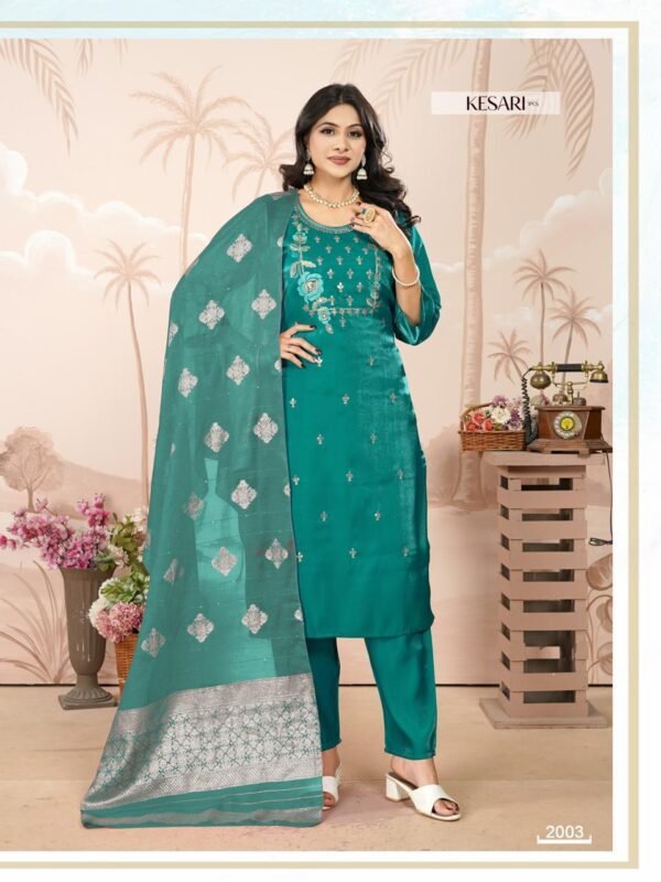 Latest Dnp Kesari Heavy Glass Roman With Lining Top With Bottom And Dupatta Collection Wholesale 2026