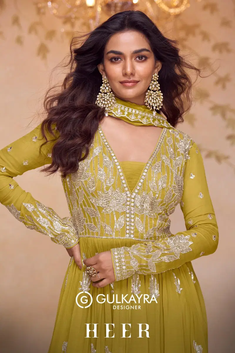 Gulkayra Heer Chinon With Embroidery Work Designer Salwar Kameez Collection Wholesale